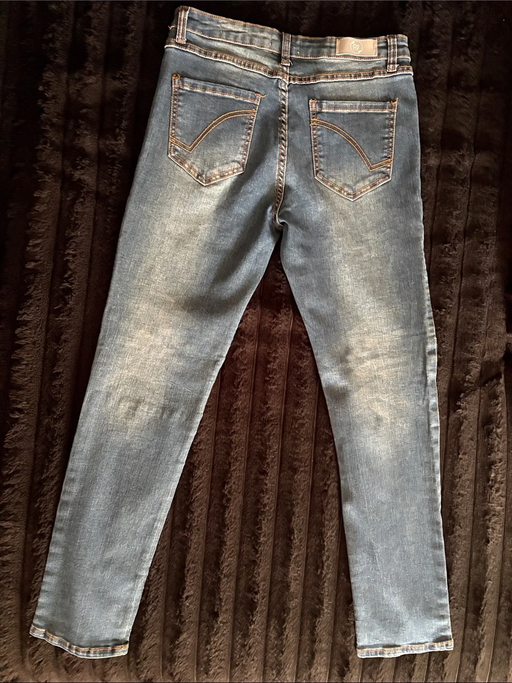 Ring of Fire Boys. Faded Blue Moto Skinny Jeans